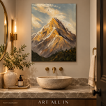 Golden Peak — Golden Light Mountain Oil Painting