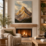 Golden Peak — Golden Light Mountain Oil Painting