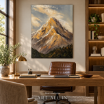Golden Peak — Golden Light Mountain Oil Painting