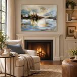 Ivory Relief Contemporary Landscape Painting — ART ALL IN AA-9011