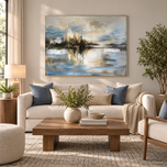 Ivory Relief Contemporary Landscape Painting — ART ALL IN AA-9011