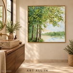 Hushed Valley 02 — Green Woodland Landscape Art