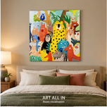 Colorful Menagerie — Whimsical Animal Crowd Art