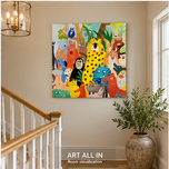 Colorful Menagerie — Whimsical Animal Crowd Art