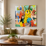 Colorful Menagerie — Whimsical Animal Crowd Art