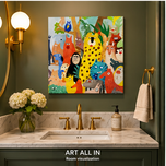 Colorful Menagerie — Whimsical Animal Crowd Art