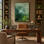 Verdant Atmosphere — Deep Green Abstract Landscape