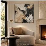 Ink & Khaki Motion — Abstract Expressionist Impasto Painting