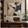 Ink & Khaki Motion — Abstract Expressionist Impasto Painting