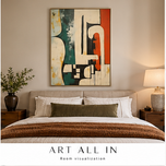 Elemental Sequence — Teal & Rust Textured Wabi-Sabi Wall Art