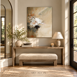 Soft Bloom — Neutral Floral Impasto Wall Art