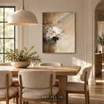 Soft Bloom — Neutral Floral Impasto Wall Art