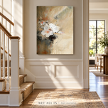 Soft Bloom — Neutral Floral Impasto Wall Art