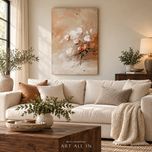 Quiet Bloom — Neutral Floral Impasto Wall Art