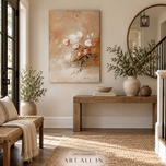 Quiet Bloom — Neutral Floral Impasto Wall Art