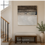 Quiet Current — Neutral Line & Color Block Abstract Painting