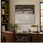 Quiet Current — Neutral Line & Color Block Abstract Painting