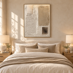 Structured Stillness — Geometric Color Block Impasto Art