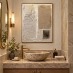 Structured Stillness — Geometric Color Block Impasto Art
