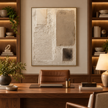 Structured Stillness — Geometric Color Block Impasto Art