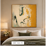 Golden Shore 02 — Warm Ochre Textured Wabi-Sabi Wall Art