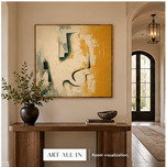 Golden Shore 02 — Warm Ochre Textured Wabi-Sabi Wall Art
