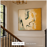 Golden Shore 02 — Warm Ochre Textured Wabi-Sabi Wall Art