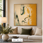 Golden Shore 02 — Warm Ochre Textured Wabi-Sabi Wall Art