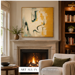 Golden Shore 02 — Warm Ochre Textured Wabi-Sabi Wall Art