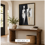 Organic Study — Black & Ivory Figurative Minimalist Wall Art