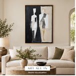 Organic Study — Black & Ivory Figurative Minimalist Wall Art