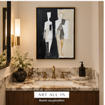 Organic Study — Black & Ivory Figurative Minimalist Wall Art