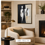 Organic Study — Black & Ivory Figurative Minimalist Wall Art