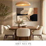 Quiet Geometry — Wabi-Sabi Geometric Abstract Wall Art