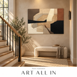 Quiet Geometry — Wabi-Sabi Geometric Abstract Wall Art