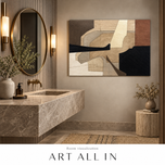 Quiet Geometry — Wabi-Sabi Geometric Abstract Wall Art