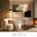 Quiet Geometry — Wabi-Sabi Geometric Abstract Wall Art