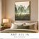 Sand Trace — Misty Green Mountain Landscape Wall Art
