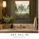Sand Trace — Misty Green Mountain Landscape Wall Art