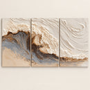 Airy Fold — Sculptural Textured Triptych