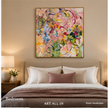 Spring Reverie — Pink & Green Floral Abstract Art
