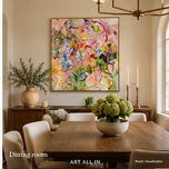 Spring Reverie — Pink & Green Floral Abstract Art