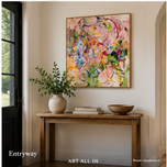 Spring Reverie — Pink & Green Floral Abstract Art