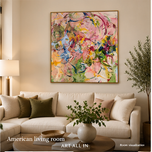 Spring Reverie — Pink & Green Floral Abstract Art