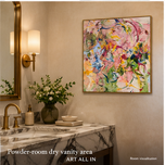Spring Reverie — Pink & Green Floral Abstract Art