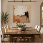 Warm Gesture — Neutral Abstract Impasto Painting
