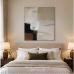 Quiet Balance — Warm Neutral Color Block Abstract Art