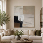 Quiet Balance — Warm Neutral Color Block Abstract Art