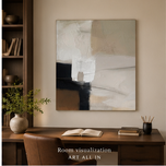 Quiet Balance — Warm Neutral Color Block Abstract Art