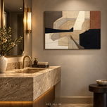 Quiet Geometry — Wabi-Sabi Geometric Abstract Wall Art
